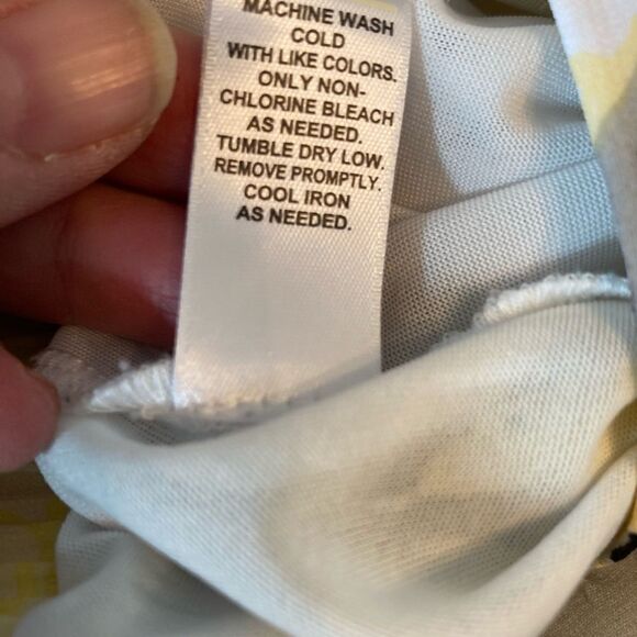 Cato NWOT Wide leg high waisted chiffon lined Yellow, Black Abstract Print Pants - Picture 8 of 16